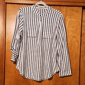 Striped Black and White Women's Blouse